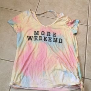 Tie-dye More Weekend tie shirt